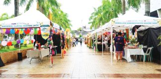 Colorful regional booths featuring handmade crafts, local delicacies, and cultural displays draw crowds at the 2025 Alunsina: Kabuhayan Convention and Bazaar in Iloilo City, where Sustainable Livelihood Program beneficiaries from across the country showcase their products. PHOTO FROM BALITA HALIN SA KAPITOLYO