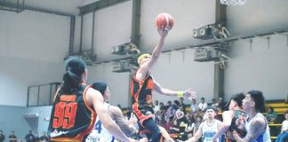 Arwind Santos carries Basilan Starhorse Viva Portmasters to a convincing victory over Muntinlupa Cagers. MPBL PHOTO