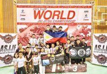 DEFTAC Six Blades Jiu-jitsu kids pose for a group photo after winning the overall championships in Chiba, Japan recently. CONTRIBUTED PHOTO