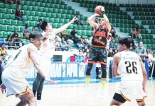 Arwind Santos of Basilan Viva Portmasters pulls up for a shot. MPBL PHOTO