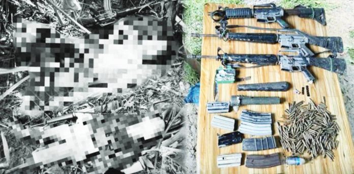 The communist terrorist group in Capiz suffered another blow as two of its remnants were killed in an armed encounter with the government troops on Sept. 20, 2025 in Barangay Katipunan, Tapaz, Capiz. Recovered at the clash site were high-powered firearms, explosives, and personal belongings of the rebels. PHILIPPINE ARMY SPEARHEAD TROOPERS/FB PHOTO