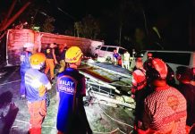 10-vehicle collision in Aklan declared mass casualty incident; LTO issues show cause order vs truck driver Responders from the Nabas, Malay, and Ibajay Municipal Disaster Risk Reduction and Management Offices, and other agencies conduct clearing operations after a 10-vehicle collision in Barangay Libertad, Nabas, Aklan on Monday night, Oct. 20, 2025. The incident, caused by a wing van that allegedly lost its brakes, was declared a mass casualty incident. RADYO TODO AKLAN 88.5 FM PHOTO