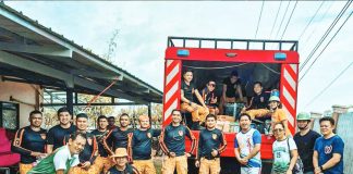 Personnel of the Bureau of Fire Protection Region 6 Special Rescue Force assist in relief operations in Bogo City, Cebu, repacking goods for earthquake-hit families and extending logistical support to government agencies as part of their humanitarian mission. BFP-6 PHOTO