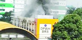 A fire broke out at the office of Department of Public Works and Highways (DPWH) in Quezon City on Wednesday, October 22, 2025. PNA PHOTO