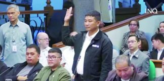 Orly Guteza takes his oath when he appeared in the Senate Blue Ribbon Committee last month to accuse former lawmaker Zaldy Co and former Speaker Martin Romualdez of receiving cash deliveries. PHILIPPINE DAILY INQUIRER