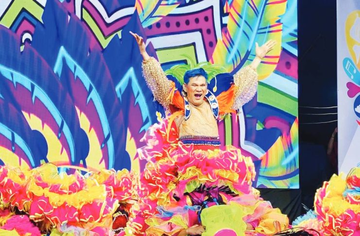 Veteran designer Segundo Jesus “Panoy” Cabalcar showcases Barangay 29’s official MassKara mask and costume for 2025, a colorful testament to Bacolod City’s creativity, love, and resilience.