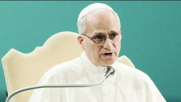 Pope Leo XIV speaks at the “Raising Hope” climate conference near Rome. GETTY IMAGES
