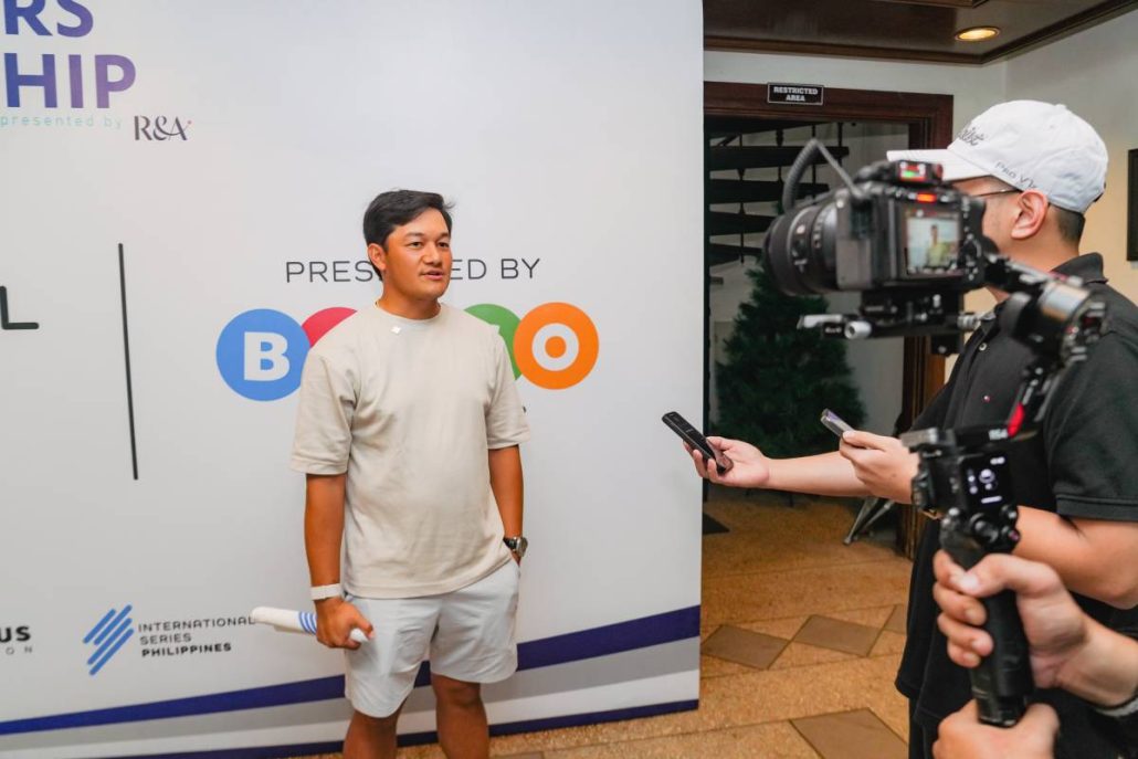 Enrico Gallardo during an interview at the Asian Development Tour Players Championship.
