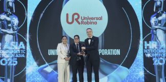 URC clinches awards affirming its place as among Asia’s best workplaces Three years running: Universal Robina Corporation is still among Asia’s Best Companies to Work For in 2025. In photo left to right are Louisa Tagulinao (Associate, Early Careers and Corporate Communications), John Albert Ampil (Group Manager, Talent Acquisition, Total Rewards, and Employee Experience), and Datuk William Ng (Chairman and Managing Director of Audience Analytics Limited).