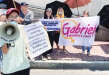 Members of Bagong Alyansang Makabayan - Panay and Gabriela women’s party-list hold a protest in front of the Metro Iloilo Water District office in Iloilo City to denounce the looming 43-percent water rate increase, calling it unjust and burdensome to consumers amid poor service and rising living costs.