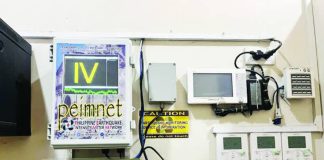 The Iloilo City Hall’s intensity meter, part of the Philippine Earthquake Intensity Meter Network (PEIMNET), displays seismic readings after the October 15 tremor. The device, installed on the building’s ground floor, provides real-time data on ground shaking to help the Philippine Institute of Volcanology and Seismology and the City Disaster Risk Reduction and Management Office verify earthquake strength and ensure timely response.