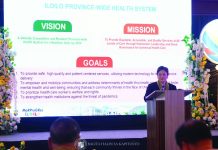 Iloilo Provincial Health Officer Dr. Maria Socorro Quiñon presents the province’s vision, mission, and goals for a globally competitive and resilient province-wide health system during the 2025 Iloilo Provincial Health Summit. The summit gathered local leaders and health officials to push for the full implementation of the Universal Health Care program. PHOTO FROM BALITA HALIN SA KAPITOLYO