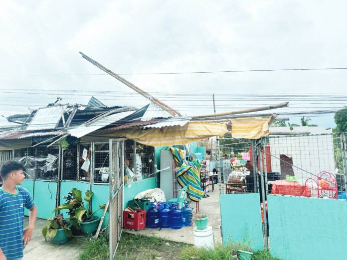 oton tornado copy At least 11 houses were damaged and water supply disrupted after a tornado (buhawi) struck barangays Galang and Sta. Rita in Oton, Iloilo, on Tuesday night, October 7, 2025. OTON INFOCENTER PHOTO