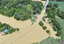 The national road in Panitan, Capiz submerged under floodwaters brought by Ramil on Sunday, October 19, 2025. Photo courtesy of DPWH Region 6.