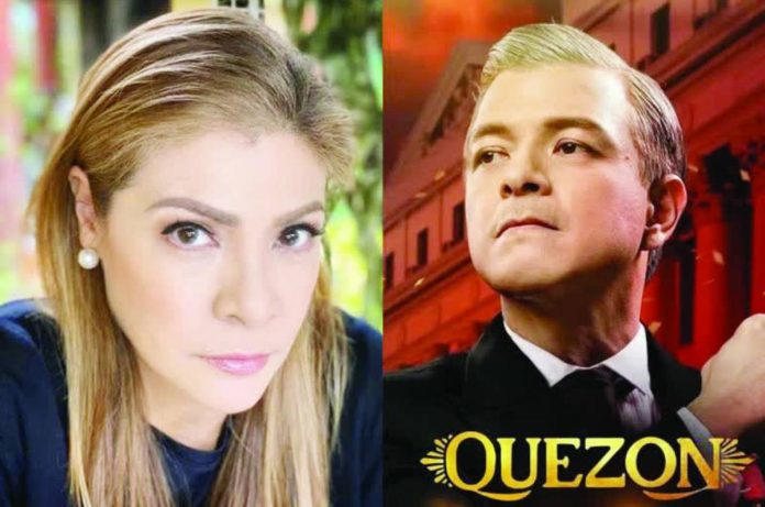 “[Manuel L. Quezon] Tinokhang sa Pelikula: History Weaponized,” says Pinky Amador (left). Jericho Rosales stars as President Manuel L. Quezon in historical epic “Quezon.” PINKY AMADOR/FB, @TBASTUDIOSPH/IG PHOTOS