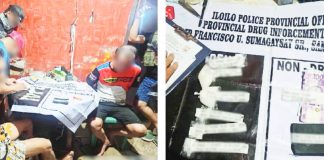 Police operatives arrest two suspected drug personalities during a buy-bust operation in Barangay Tacbuyan, Estancia, Iloilo on October 25. The operation, which stemmed from two weeks of surveillance, led to the confiscation of around 120 grams of suspected shabu valued at P816,000. Photos courtesy of Iloilo Police Provincial Office