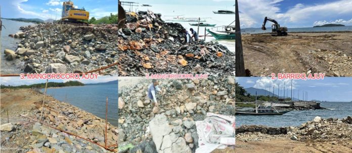 These unfinished seawall projects in Ajuy, Iloilo are under scrutiny for questionable construction progress. “We have to remind ourselves that we are dealing with public funds… the blood, sweat and tears of our people,” says Provincial Board member Rolex Suplico. PHOTO FROM GIL THE VLOGGER/ROLEX SUPLICO
