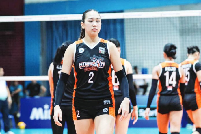 sports Ilongga Ilongga Camila Bartolome spearheaded Quezon Tangerines' win over Caloocan AM Spikers. MPVA PHOTO