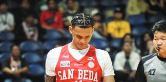 Agjanti Miller sparked San Beda’s comeback with 22 points, five rebounds, four assists, and a steal, lifting the Red Lions to joint second place with a perfect 2–0 start to the season. PHOTO BY GMA SYNERGY