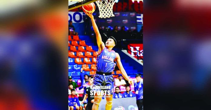 T-Mc Ongotan of the Arellano University Chiefs delivers a career game in their upset win over the St. Benilde Blazers. PHOTO COURTESY OF ARELLANO SPORTS