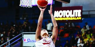 John Cedrick Abis rises to the occasion for the University of Perpetual Help Altas. COURTESY OF NCAA/GMA SPORTS