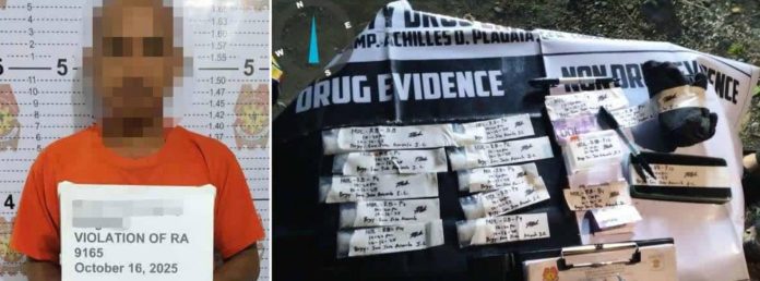 Alias “Bert,” tagged as a street-level suspect, was caught with around P170,000 worth of suspected shabu during a drug buy-bust operation in Barangay San Jose, Arevalo, Iloilo City, On Oct. 16, 2025. ICPO PHOTO