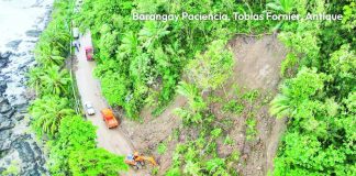 Landslide debris caused by Typhoon “Tino” in Brgy. Paciencia, Tobias Fornier, and Brgy. Iba, Anini-y, Antique. DPWH-6 PHOTO