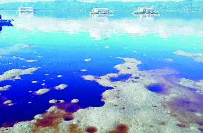 Coloratio-copy_compressed Locals noticed water discoloration allegedly caused by an ethanol leak coming from a lagoon dike of a distillery. (MarGale Bancairen photo)