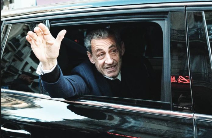 France Nicolas Sarkozy is seen leaving La Santé prison in Paris after a court agreed to his early release. GETTY IMAGES