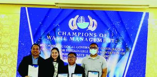 Environment officials from Guimaras, Jordan, and Nueva Valencia proudly accept regional honors from EMB Region VI for their exceptional solid waste management practices, reaffirming the island’s commitment to sustainability and circular economy innovations. GENRO PHOTO