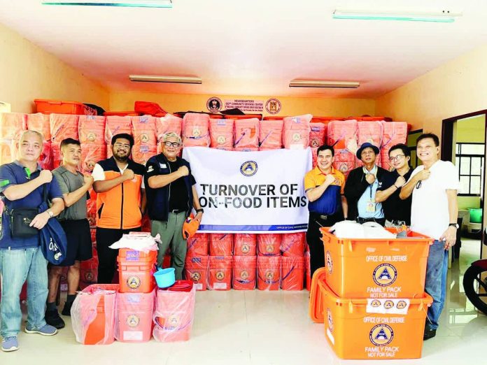 Regional Director Raul Fernandez of the Office of Civil Defense Region 6 personally handed over hygiene kits and family packs to the Office of the Provincial Disaster Risk Reduction and Management Officer in Antique, providing immediate relief to families affected by recent typhoons. PROVINCE OF ANTIQUE PHOTO