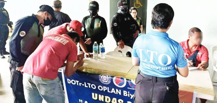 The “Oplan Harabas” campaign at the Bacolod North Terminal on Oct. 29, 2025. The operation included a drug test that found six drivers in the city positive for illegal drug use, resulting in their permanent disqualification from possessing a driver’s license, the Land Transportation Office-Negros Island Region confirmed on Monday, Nov. 10. LTO-NIR PHOTO