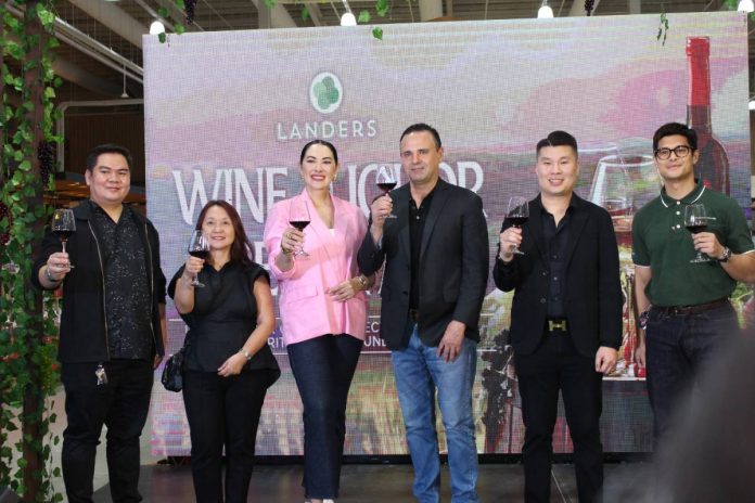 landers-vermosa Serving cheers to everyone as the Landers Wine & Liquor Festival 2025 officially kicks off at Landers Vermosa. (L–R) Evan Inocencio, Senior Buyer; Victoria Cue, Division Head; Ruffa Gutierrez; Landers Superstore CEO Bill Cummings; Landers VP for Marketing and Membership Kenneth Ocampo; and JC de Vera.