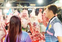Personnel from the Iloilo City government’s Local Economic Enterprise Office, together with inspectors from the National Meat Inspection Service - Region 6 and the City Veterinary Office, conduct a meat inspection. The activity promotes safe and quality meat for Ilonggo households, reinforcing public health standards and consumer trust. NMIS PHOTO