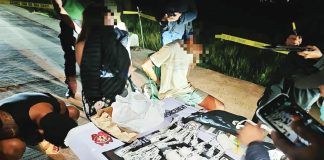 Officers of the Provincial Drug Enforcement Unit of the Iloilo Police Provincial Office seized over P12.2 million worth of suspected shabu and arrested three suspects in a buy-bust operation in Barangay Aldeguer, Sara, Iloilo, on Nov. 15, 2025. IPPO PHOTO