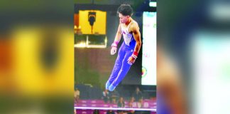 Karl Eldrew Yulo soars high in the vault finals of the 3rd FIG Artistic Gymnastics World Junior Championships. GAP PHOTO