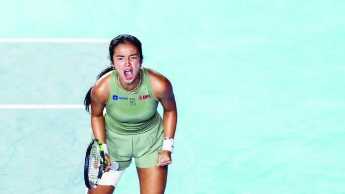 sports_Eala_resized_compressed Alex Eala celebrates after climbing to world No. 50 in the WTA rankings. PHOTO COURTESY OF ALEX EALA INSTAGRAM ACCOUNT