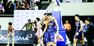 Ivan Panapanaan delivers the game-winning basket at the buzzer as the Jose Rizal University Heavy Bombers edge the Arellano University Chiefs, 79–77, in the NCAA Season 101 men’s basketball tournament. PHOTO COURTESY OF NCAA/GMA SPORTS