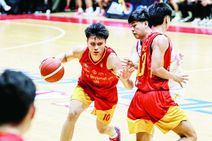 sports_San_Sebastian_resized_compressed Rookie Jhuniel Dela Rama registered another double-double as San Sebastian College-Recoletos stunned the University of Perpetual Help Altas, 62-61, for its second straight win. NCAA PHOTO