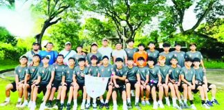 Sta. Barbara FC of Iloilo celebrates after winning the Pintaflores Cup 2025 U-16 Championship. FACEBOOK PHOTO