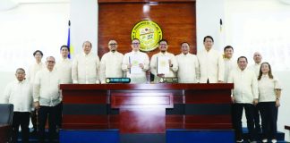 Governor Jose Enrique M. Miraflores and Vice Governor Dexter M. Calizo posed with members of the Sangguniang Panlalawigan of Aklan after the approval and signing of the province’s P3.275-billion annual budget for Fiscal Year 2026. AKLAN SANGGUNIANG PANLALAWIGAN