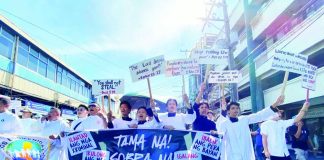 Members of the Diocese of Bacolod led the southern delegation to the Bacolod City Public Plaza for the Trillion Peso March 2.0 on November 30. CESAR JOLITO III/WDJ