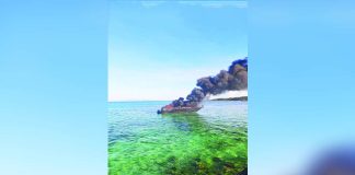 Flames engulfed the Caluya legislative speedboat on December 2 as firefighters struggled to contain the blaze after the vessel drifted away from the port, during a fire incident that left the boat completely damaged but resulted in no casualties. MDRRMO CALUYA PHOTO