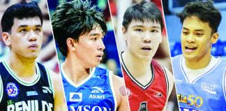 Gilas Pilipinas new additions Allen Liwag, Cedrick Manzano, Justin Chua, and Dalph Panopio for the 33rd Southeast Asian Games . PHOTO COURTESY OF FASTBREAK