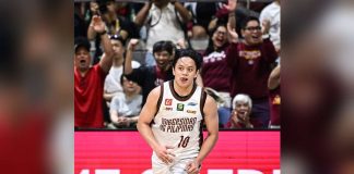 Terrence Fortea fired the go-ahead triple and anchored the final defensive stand in UP’s 82-81 win over UST to secure a UAAP Finals berth. UAAP PHOTO