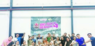 Members of Bacolod Tay Tung High School Thunderbolts’ 15-and-under and 13-and-under squads after completing a title sweep in the Big Four Season 4 Girls’ Volleyball Tournament. CONTRIBUTED PHOTO