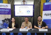 DigiPlus Foundation brings first PLUS Center for Technology to Masbate’s Ticao Island On January 14, 2025, DigiPlus Foundation and Liceo de San Jacinto formalized their partnership in bridging access to technology-driven education. In photos: (left-right) Ms. Angela Camins-Wieneke, Executive Director, DigiPlus Foundation; Dr. Francisco P. Altarejos, Chairman of Liceo de San Jacinto Foundation and current Municipality Mayor of San Jacinto, Ticao Island, Masbate; and Neil Don Orillaneda, Program Manager for Education and Livelihood, DigiPlus Foundation.