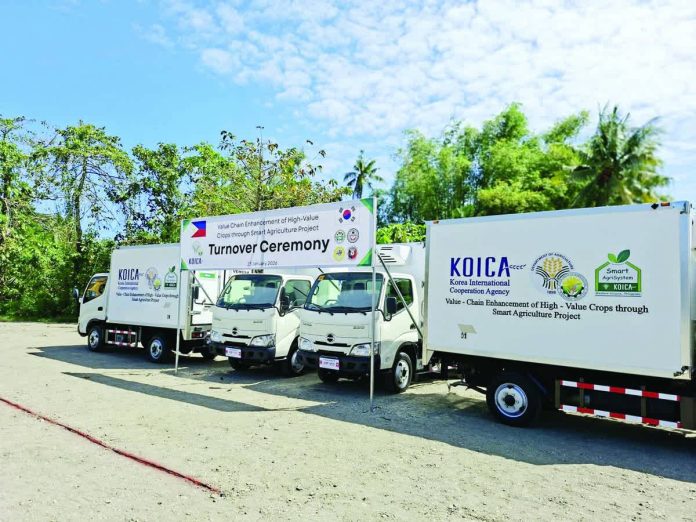 Aklan_freezer_vans_resized_compressed Four freezer vans were lined up at the Aklan Agricultural and Aquatic Development and Fisheries Training Center in Barangay Nalook, Kalibo, and were turned over to farmers during the groundbreaking ceremony of the VEHCSA Project, which aims to strengthen post-harvest support and modernize agriculture in the province. RADYO TODO AKLAN 88.5 FM