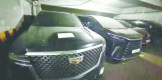Authorities seize at least 14 luxury cars allegedly connected to former House of Representatives appropriations chairperson and resigned Ako Bicol party-list congressman Zaldy Co in a search warrant operation in a Taguig City condominium on Thursday night, Jan. 8, 2026. PHOTO FROM THE PHILIPPINE NATIONAL POLICE HIGHWAY PATROL GROUP