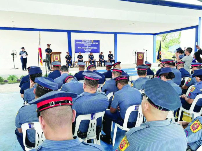 BCPO_crime_rate_resized_compressed BCPO City Director Col. Joeresty Coronica led the turnover-of-office ceremony of newly installed police station commanders and unit chiefs at the BCPO covered court in Barangay Singcang-Airport, Bacolod City, on January 7. MAE SINGUAY/PN